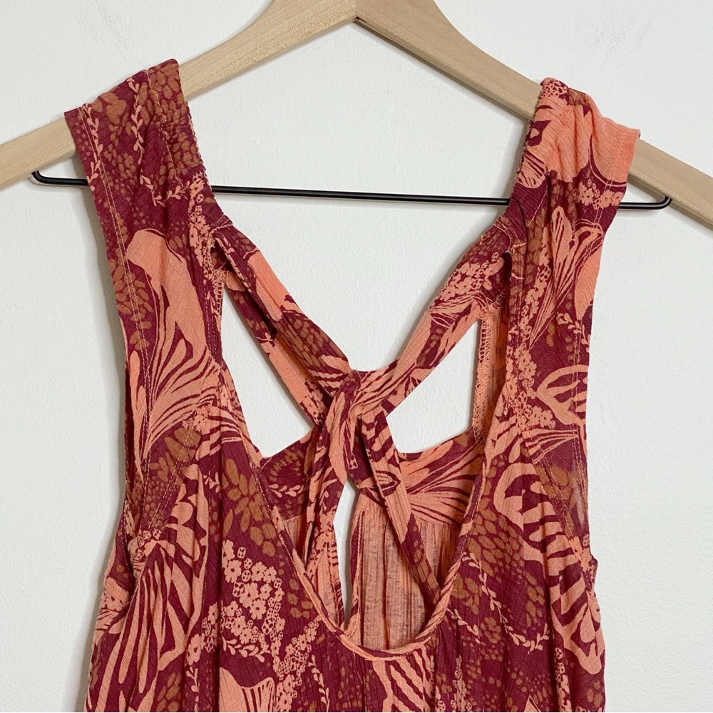 Free People Floral Crisscross Sleeveless Tank Top Flowy - Size Small - Picture 10 of 11